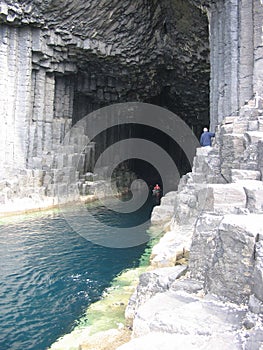 Canoe in Fingals Cave, Isle of Staffa