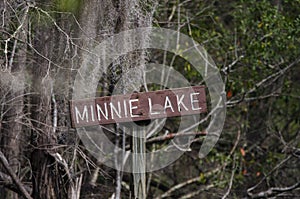 Canoe Kayak trail sign, Minnie Lake, Okefenokee Swamp National Wildlife Refuge