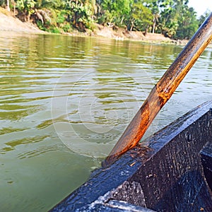 Canoe in lake