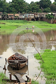 Canoe in lake