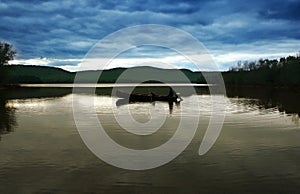 A Canoe On A Lake