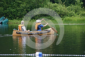 Canoe on the lake photo