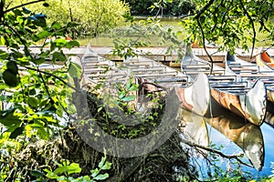 Canoe beside a quay