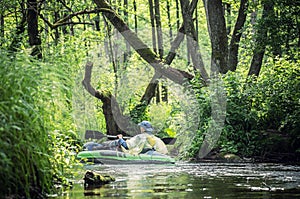 Canoe on a river