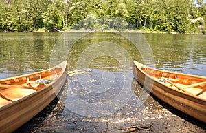 Canoe on the river