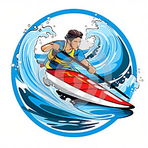 Canoe Slalom: Olympic Games cartoon Clip Art photo