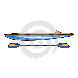 Canoe Sprint. Vector illustration in outline style