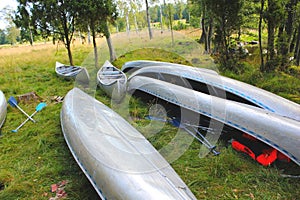 Canoe by a Swedish lake