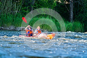 Canoe swift river