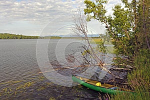 Canoe on Wilderness Campsite