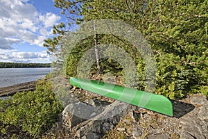 Canoe at a Wilderness Campsite