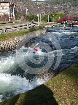 Canoeing competition in the Olympic channe