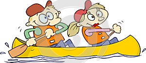 Canoeing couple