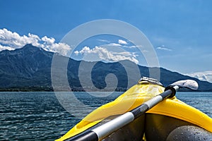 Canoeing scene on Lake Como
