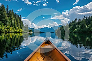 Canoeing on a tranquil lake