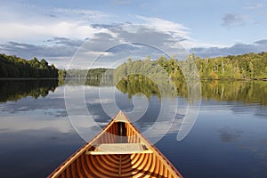 Canoeing on a Tranquil Lake photo