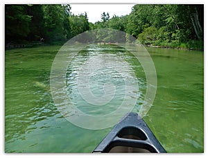 Canoeing down the Platte River in Benzie County, Michigan. photo