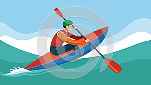 A canoeist leaning low almost skimming the surface of the water as they expertly navigate around a sharp corner on the