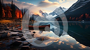 Canoes at Banff national park