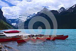 Canoes on Lake