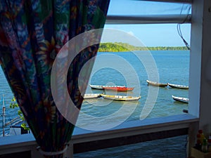 Canoes in the window