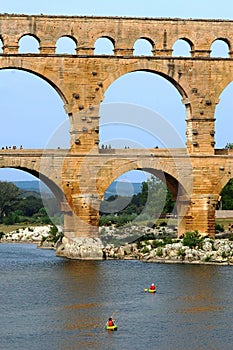 Canoing ancient roman aqueduct