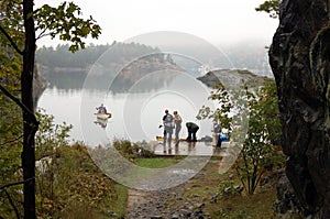 Canoing at George Lake