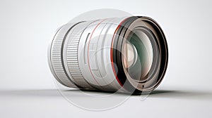 Canon 150ml Ef 3d Lens - Full Frame 3d Render In White And Orange