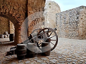 Canon on the castle of Dalt Vila. Ibiza Island photo