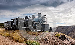 Locomotive Rio Grande 499, Royal Gorge Park near Canon City, Colorado, USA.