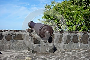 A canon at hamilton fort, bequia