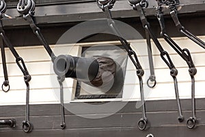 Canon on old sail ship