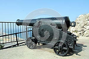 Canon Pointing to Spain from Gibraltar