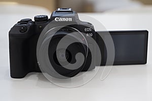 Canon R10 camera with 18-45mm focal length lens