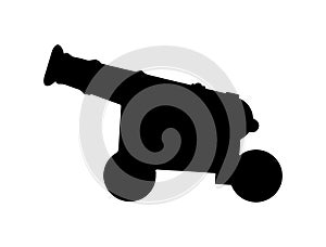 Canon silhouette vector art white background