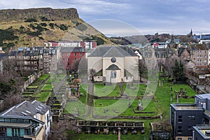 Canongate cemetery and church in Edinburgh