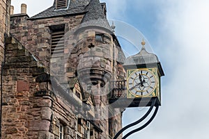 Canongate Tolbooth with clock along Royal Mile in Edinburgh, Scotland photo
