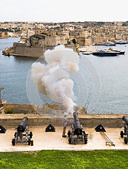 Canons Firing into the Valletta Port