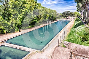 The Canopus, ancient pool in Villa Adriana, Tivoli, Italy