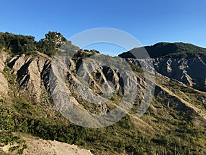 Canossa Medieval Castle in summer badlands hills, Reggio Emilia, Italy photo