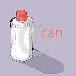 cans with lids sketsh