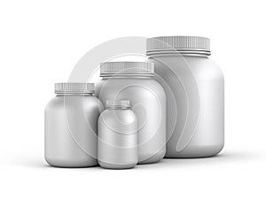 Cans of protein or gainer powder