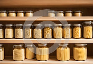 a cans stockpile shelves canning jars prep pasta food storage shelf pantry dry goods cereal large family shopping preserve stock