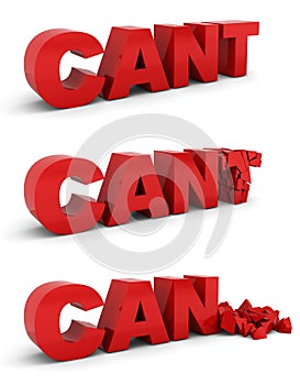 Cant becomes can. Motivation concept
