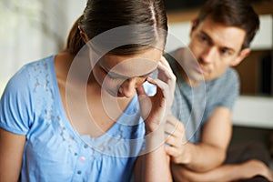 It cant go on like this. a young couple having a disagreement at home.