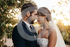 Because we cant imagine being without each other. Shot of a happy young couple standing together on their wedding day.