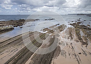 Cantabria, Santander, rock formation at the beach