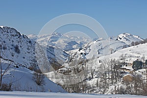 Cantabrian mountain range in winter photo