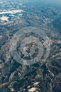 Cantabrian Mountains above from plane