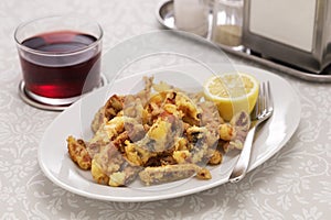 Cantabrian fried squid, rabas de calamar